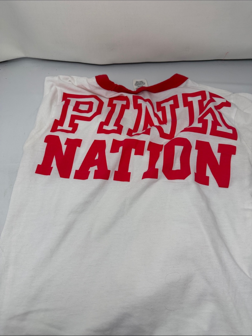 Victoria's Secret white tee with red ringer and logo - Picture 7 of 8